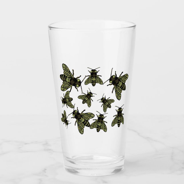 Tumbler en verre de la fête des insectes (Devant)