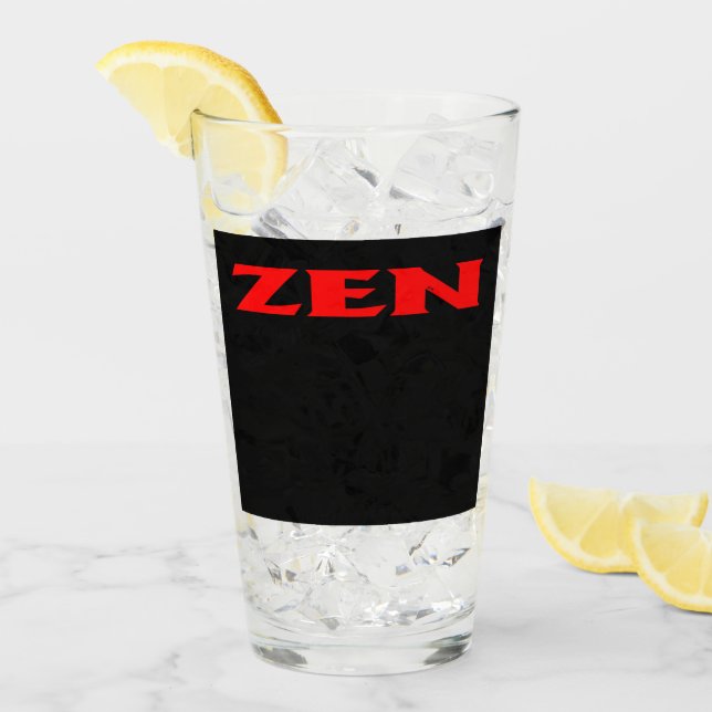 Tumbler en verre noir Zen rouge (Devant glace)