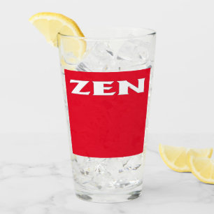 Tumbler en verre rouge blanc Zen