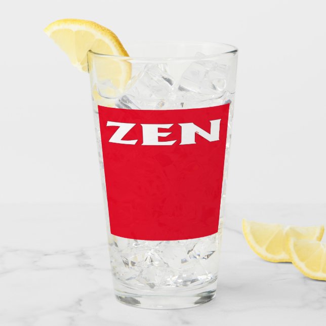 Tumbler en verre rouge blanc Zen (Devant glace)