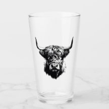 Tumbler en verre taureau écossais