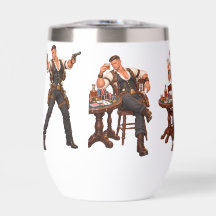 Tumbler en vin Scott sans tige, joueur du Far West