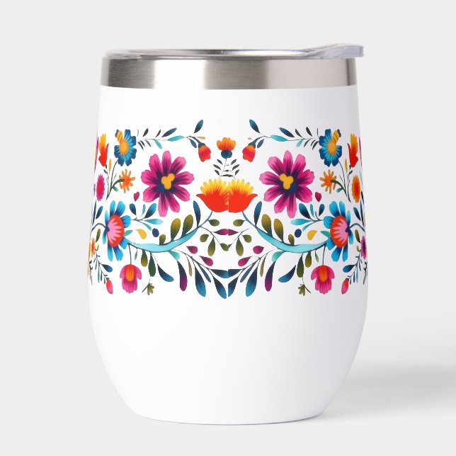 Tumbler floral folk coloré (Gauche)