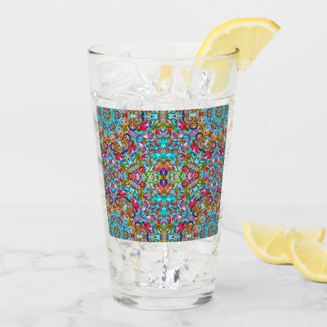 TUMBLER vintage EN VERRE ORNAMENTAL ITALIEN (Dos glace)
