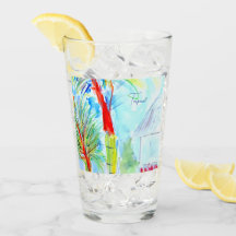 Tumblers en verre tropical