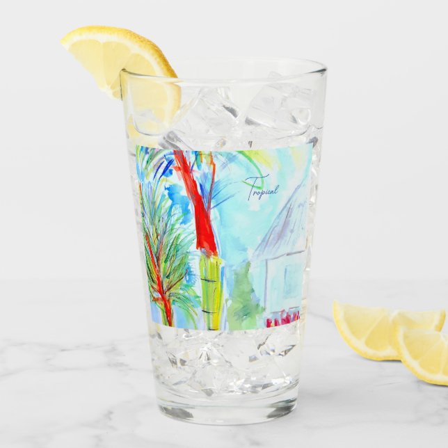 Tumblers en verre tropical (Devant glace)
