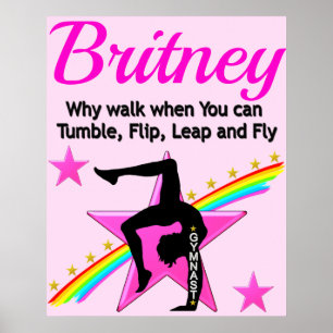 TUMBLING QUEEN GYMNASTICS POSTER PERSONNALISÉ