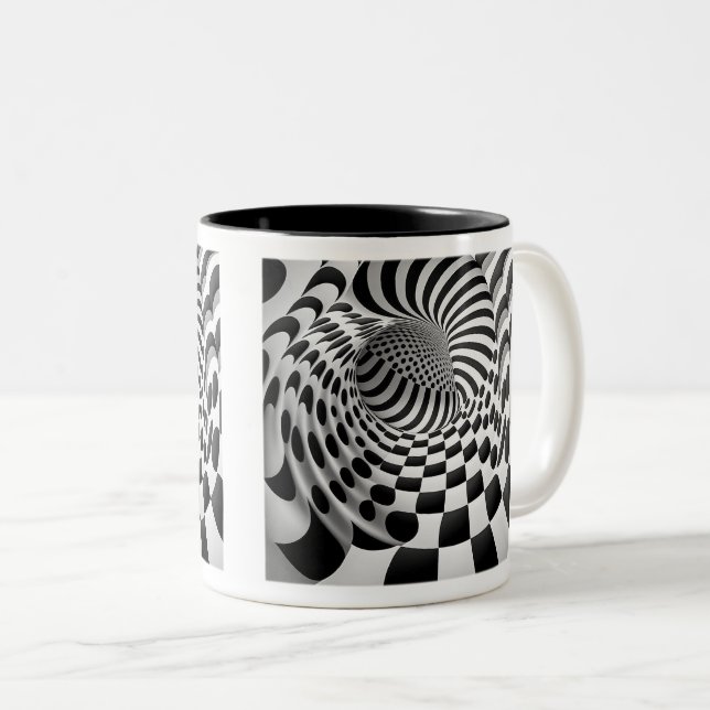 Tunnel Op Art Mug à deux tons, 11 oz (Devant droit)