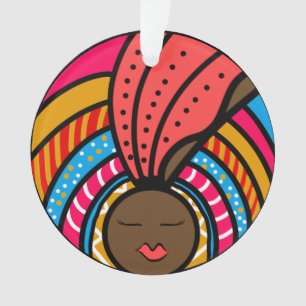 Turban coloré femme noire, orange