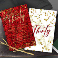 Turc Amour Roses 30e anniversaire Invitation