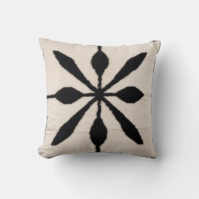 Turc délice : Noir et Blanc Kilim Coussin (Recto)