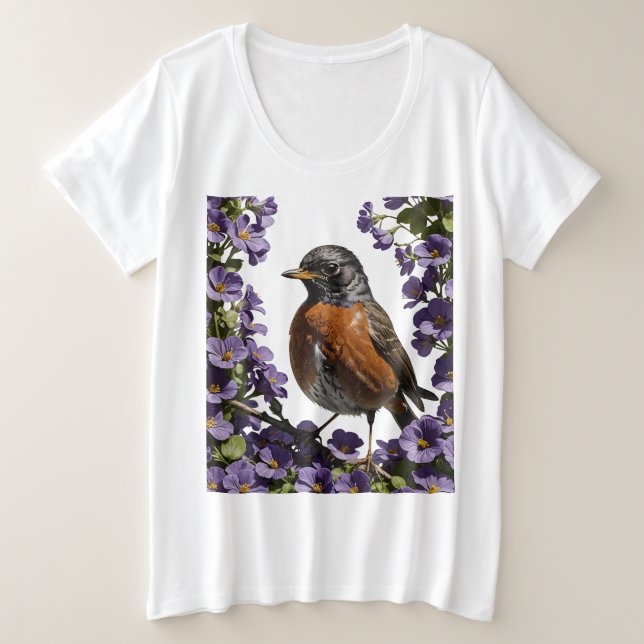 Turdus migratorius Et violet du Wisconsin Viola  (Design devant)