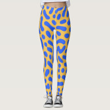 Turing Motif Leggings Abstraits | Bleu et or