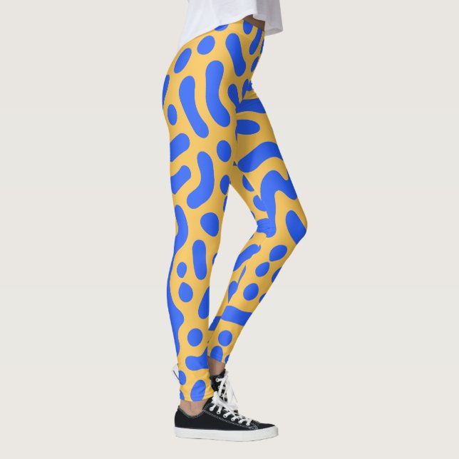 Turing Motif Leggings Abstraits | Bleu et or (Droite)