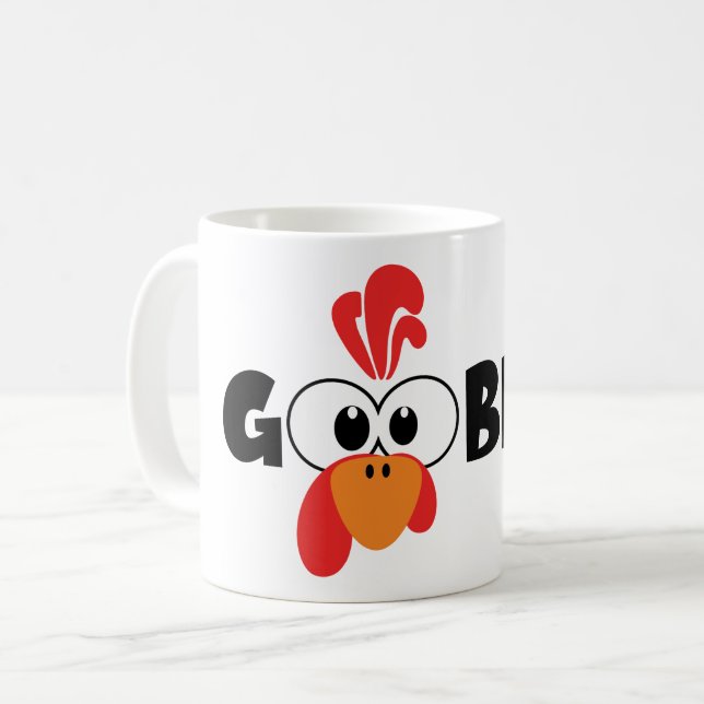 Turkey Face Gobble Coffee Mug (Devant gauche)