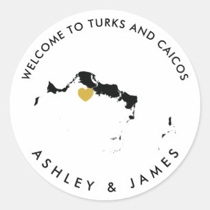 Turks and Caicos Mariage Stickers de bienvenue, Fa