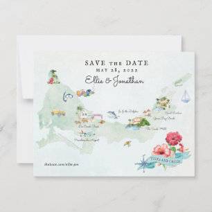 Turks & Caicos   Carte d'itinéraire de mariage de 