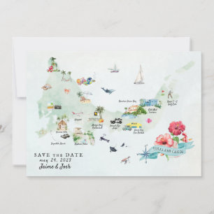 Turks & Caicos Carte d'itinéraire de mariage de