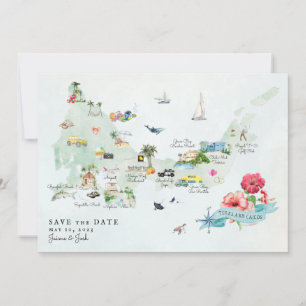 Turks & Caicos   Carte Itinéraire De Mariage De De