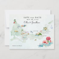 Turks & Caicos | Carte Itinéraire De Mariage De De