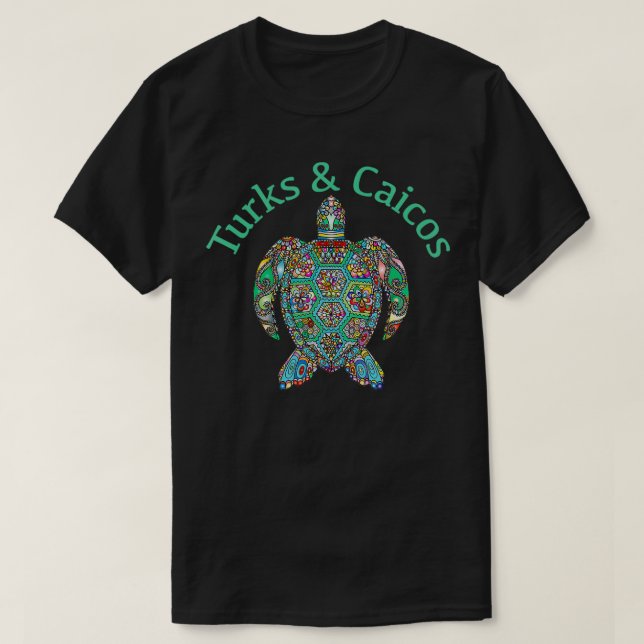 Turks Caicos TShirt Tribal Turtle Cadeau TShirt (Design devant)