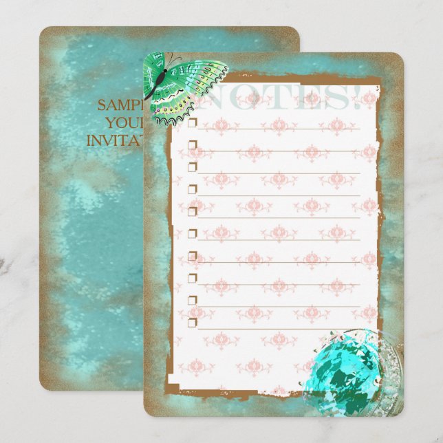 TURMALINE 4 ~ Carte d'invitation (Devant / Derrière)