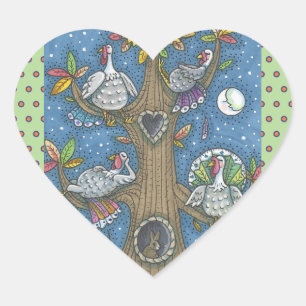 TURQUIE ARBRE, MERCI GOBBLERS STICKERS COEUR