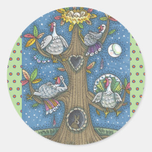 TURQUIE ARBRE, MERCI GOBBLERS STICKERS ronD