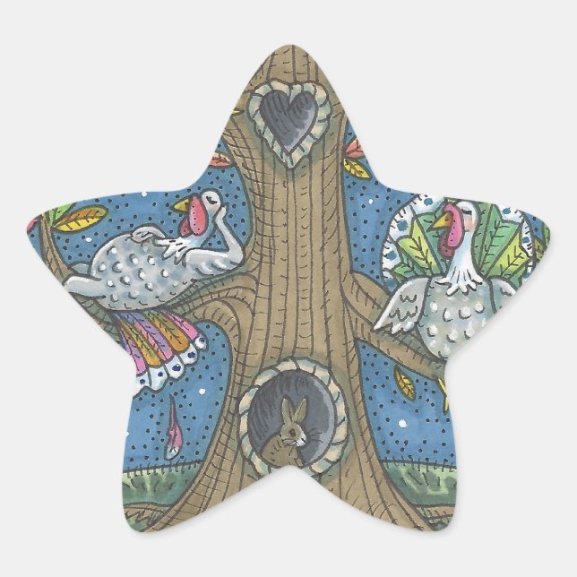 TURQUIE ARBRE, THANKSGIVING GOBBLERS STICKERS Star (Devant)