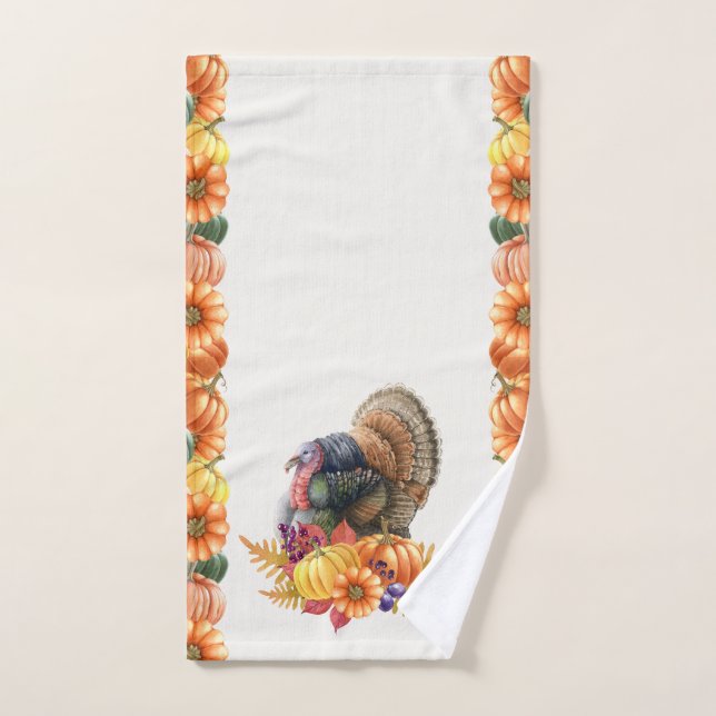 Turquie Citrouilles Thanksgiving Serviette à main (Serviette à main)