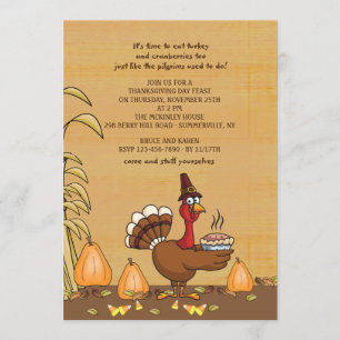 Turquie Dîner Heure Thanksgiving Invitation
