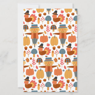 Turquie et Scarecrow Thanksgiving Motif