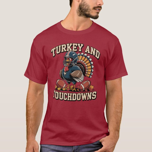 Turquie et Touchdowns T-shirt Football drôle (Devant)