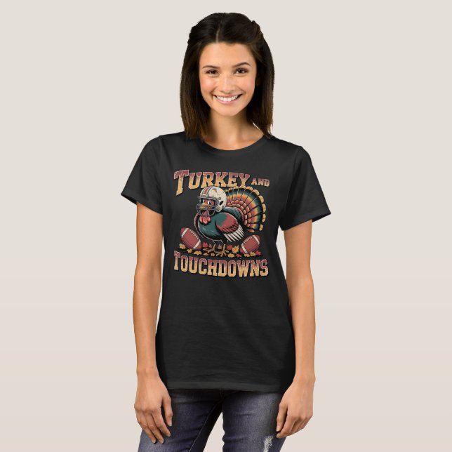 Turquie et Touchdowns T-shirt Football drôle (Devant entier)