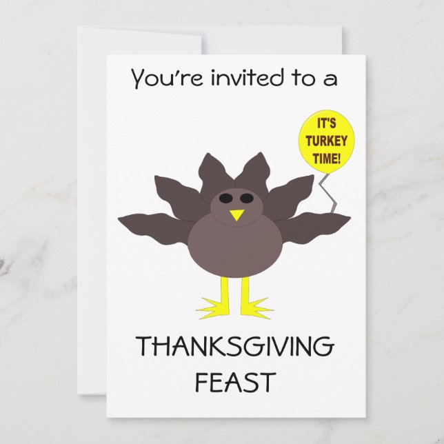 Turquie Heure Thanksgiving Party Invitations perso (Devant)