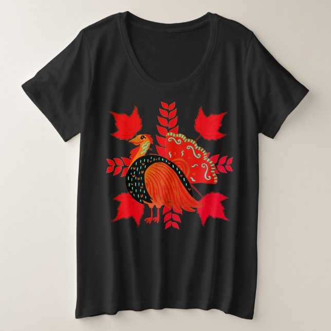 Turquie Maple Feuilles Thanksgiving noir femmes (Design devant)
