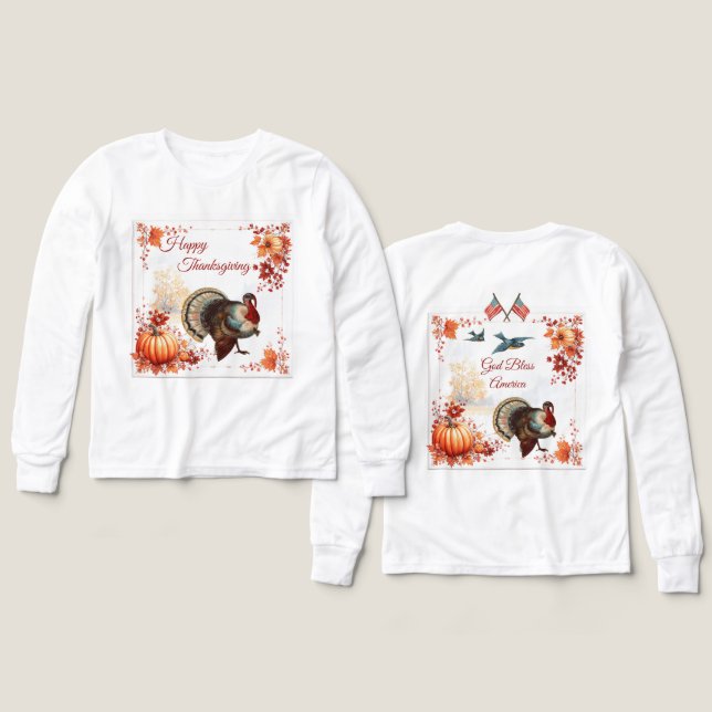Turquie patriotique Thanksgiving Kids (Motif Recto et Verso)