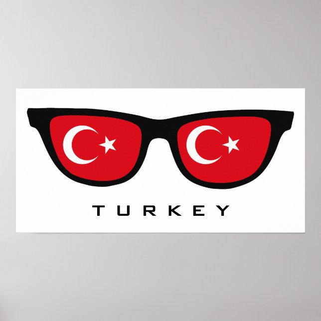 Turquie Shades texte personnalisé & affiche couleu (Devant)