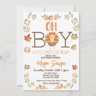 Turquie Thanksgiving Baby shower Invitation