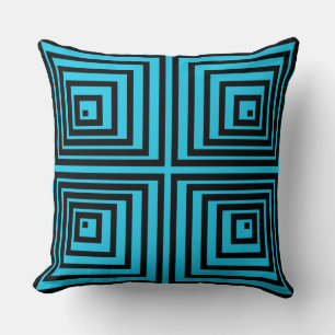 Turquois et noir Motif - Oreiller