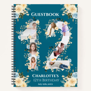 Turquoise 12e anniversaire Photo Fleur Jaune Livre