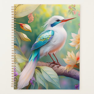 Turquoise aile  crête blanche Imaginaire Oiseau