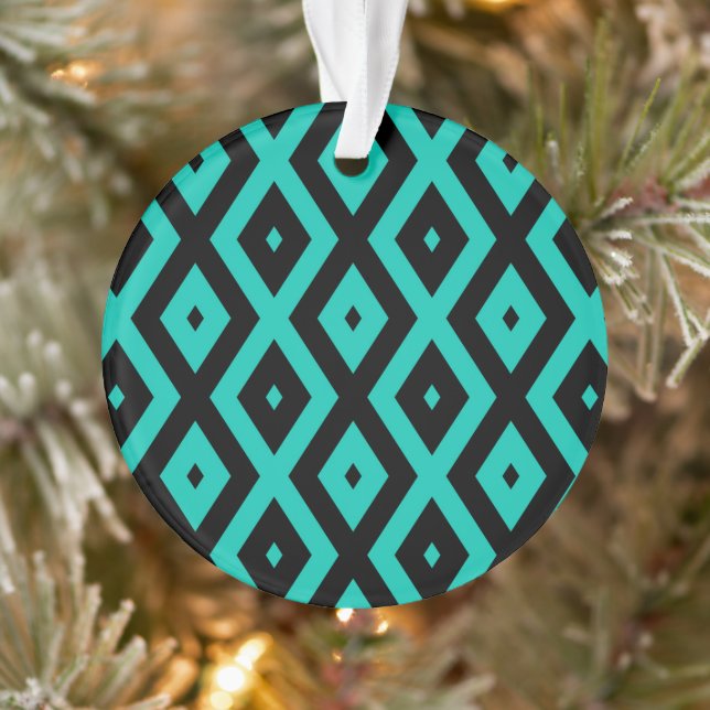 Turquoise and black diamond pattern (Arbre)