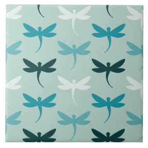 Turquoise Aqua Petite libellule Carreaux décoratif