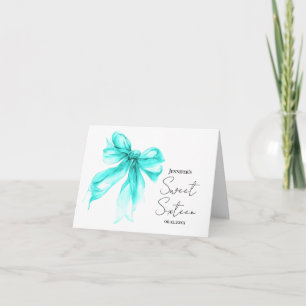 Turquoise Arc Coquette Script Merci Sweet 16