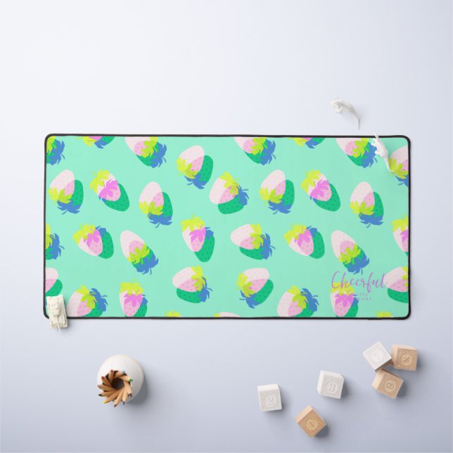 Turquoise aux fraises (Tableau pour enfants)