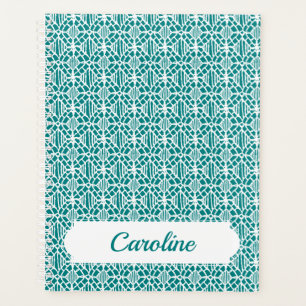 Turquoise avec Motif en dentelle Crochet blanc