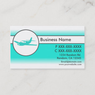 Turquoise avion de fondu blanc personnalisé cartes