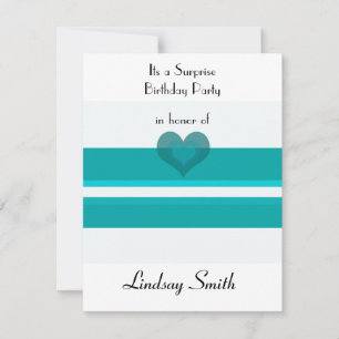 Turquoise bande surprise Invitation d'anniversaire