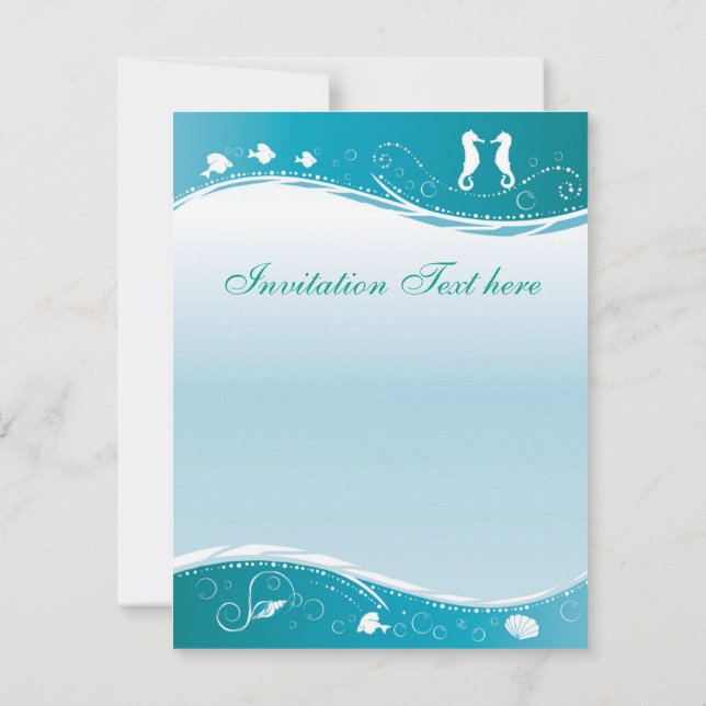 Turquoise Beach Wedding Invitation (Dos)